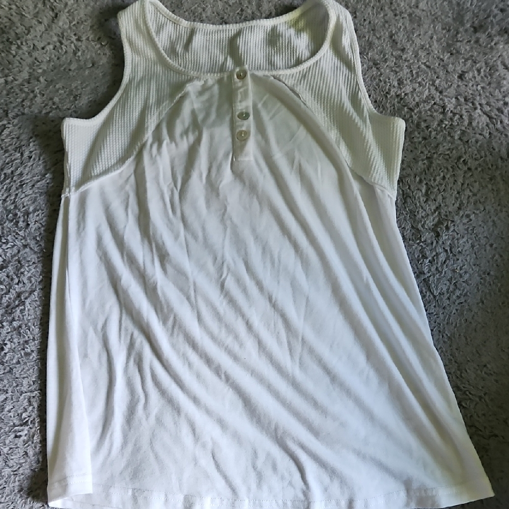 White Sleeveless Ribbed Women's Top